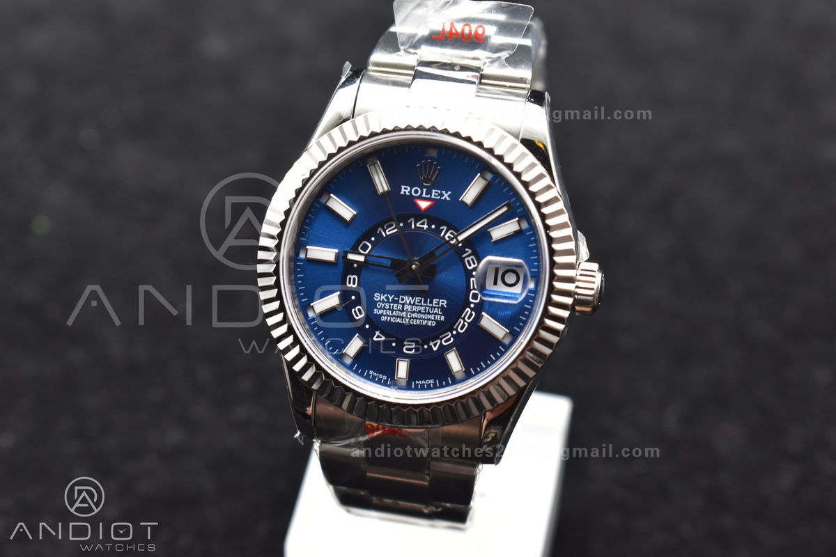 Skydweller SS TWF Best Edition Blue Dial on SS Bracelet A23J